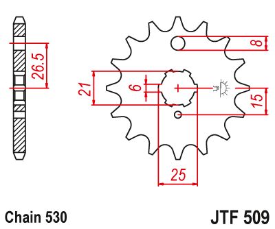 JT Sprockets Front Steel Countershaft Sprocket 15 Tooth 15T 530 Chain JTF509.15