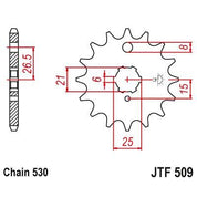 JT Sprockets Front Steel Countershaft Sprocket 15 Tooth 15T 530 Chain For Kawasaki KZ440B B1,B2 1980-1981 JTF509.15