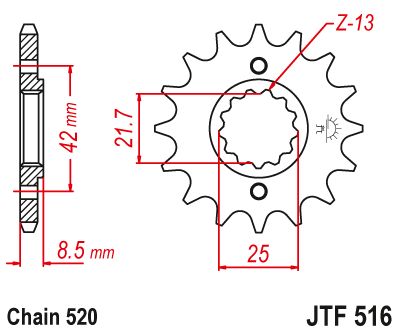 JT Sprockets Front Steel Countershaft Sprocket 15 Tooth 15T 520 Chain JTF516.15