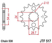 JT Sprockets Front Steel Countershaft Sprocket 18 Tooth 18T 530 Chain JTF517.18