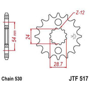 JT Sprockets Front Steel Countershaft Sprocket 17 Tooth 17T 530 Chain For Kawasaki Ninja ZX14R ZX1400 2012-14 JTF517.17
