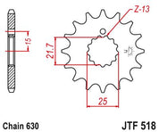 JT Sprockets Front Steel Countershaft Sprocket 15 Tooth 15T 630 Chain For Suzuki GSX750 LT,LX,T,ET,EX,EZ,SZ 1979-1982 JTF518.15