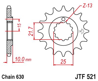JT Sprockets Front Steel Countershaft Sprocket 15 Tooth 15T 630 Chain For Kawasaki KZ900A 1976 JTF521.15