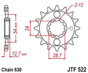 JT Sprockets Front Steel Countershaft Sprocket 15 Tooth 15T 630 Chain For Kawasaki GPz1100 ZX1100 B2 1982 JTF522.15