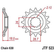 JT Sprockets Front Steel Countershaft Sprocket 15 Tooth 15T 630 Chain For Kawasaki GPz1100 ZX1100A 1983-1985 JTF523.15