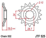 JT Sprockets Front Steel Sprocket 17 Tooth 17T 532 Chain JTF525.17