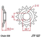 JT Sprockets Front Steel Sprocket 17 Tooth 17T 530 Chain JTF527.17