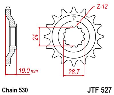 JT Sprockets Front Steel Sprocket 17 Tooth 17T 530 Chain JTF527.17