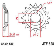 JT Sprockets Front Steel Sprocket 17 Tooth 17T 530 Chain JTF528.17