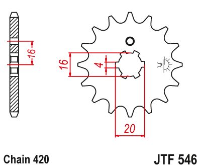 JT Sprockets Front Steel Countershaft Sprocket 15 Tooth 15T 420 Chain JTF546.15