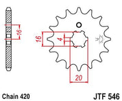 JT Sprockets Front Steel Countershaft Sprocket 13 Tooth 13T 420 Chain For Kawasaki KX80 Big Wheel T1-T7 1991-1997 JTF546.13