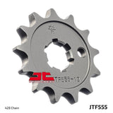Piñón de contraeje delantero de acero JT Sprockets, 13 dientes, cadena 428 para Kawasaki KX100 C1 1998 JTF555.13
