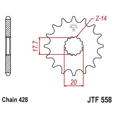 JT Sprockets Front OEM Type Rubber Cushioned Sprocket 16 Tooth 16T 428 Chain