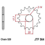 JT Sprockets Front Steel Countershaft Sprocket 12 Tooth 12T 520 Chain JTF564.12