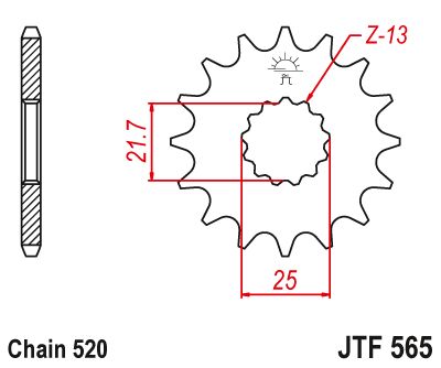 JT Sprockets Front Steel Sprocket 13 Tooth 13T 520 Chain JTF565.12