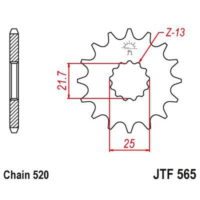 JT Sprockets Front Steel Countershaft Sprocket 15 Tooth 15T 520 Chain JTF565.15