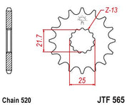JT Sprockets Front Steel Countershaft Sprocket 15 Tooth 15T 520 Chain For Suzuki SV650A ABS L6,L7,L8 2016-2018 JTF565.15