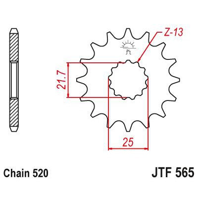 JT Sprockets Front Steel Countershaft Sprocket SC 14 Tooth 14T 520 Chain