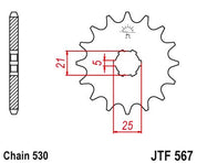 JT Sprockets Front Steel Sprocket 17 Tooth 17T 530 Chain JTF567.17