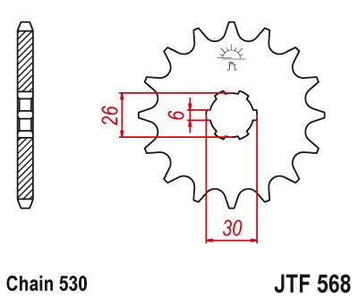 JT Sprockets Front Steel Sprocket 16 Tooth 16T 530 Chain JTF568.16