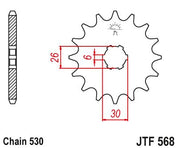 JT Sprockets Front Steel Countershaft Sprocket 17 Tooth 17T 530 Chain JTF568.17