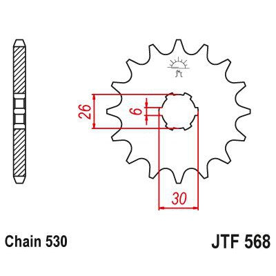 JT Sprockets Front Steel Countershaft Sprocket 17 Tooth 17T 530 Chain JTF568.17