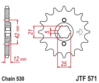 JT Sprockets Front Steel Countershaft Sprocket 16 Tooth 16T 530 Chain JTF571.16