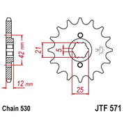 JT Sprockets Front Steel Sprocket 15 Tooth 15T 530 Chain JTF571.15