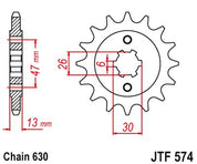 JT Sprockets Front Steel Sprocket 16 Tooth 16T 630 Chain JTF574.16