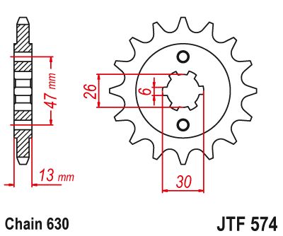 JT Sprockets Front Steel Sprocket 16 Tooth 16T 630 Chain JTF574.16