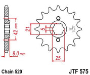 JT Sprockets Front Steel Countershaft Sprocket 15 Tooth 15T 520 Chain For Yamaha XT600 C-L,N,S,T,U,W 1984-1989 JTF575.15