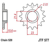 JT Sprockets Front Steel Sprocket 16 Tooth 16T 520 Chain JTF577.16