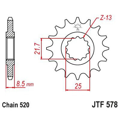 JT Sprockets Front Steel Sprocket 16 Tooth 16T 520 Chain JTF578.16