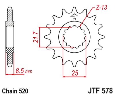 JT Sprockets Front Steel Countershaft Sprocket 15 Tooth 15T 520 Chain For Yamaha SR500 520 1991-2000 JTF578.15