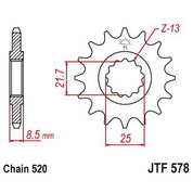 JT Sprockets Front Steel Countershaft Sprocket 15 Tooth 15T 520 Chain JTF578.15