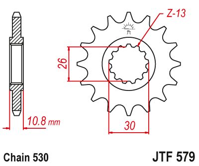 JT Sprockets Front Steel Countershaft Sprocket 17 Tooth 17T 530 Chain For Yamaha FJ1200 S,T,CS,CT 1986-1987 JTF579.17