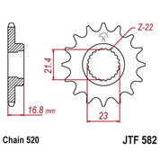 JT Sprockets Front Steel Countershaft Sprocket 16 Tooth 16T 520 Chain For Yamaha XJ600 N 1995-2003 JTF582.16