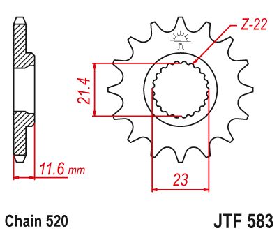 JT Sprockets Front Steel Sprocket 13 Tooth 13T 520 Chain JTF583.13