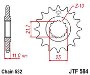 JT Sprockets Front Steel Countershaft Sprocket 16 Tooth 16T 532 Chain JTF584.16