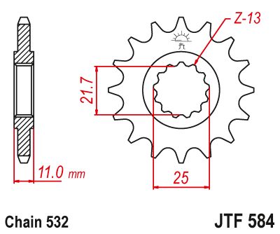 JT Sprockets Front Steel Countershaft Sprocket 16 Tooth 16T 532 Chain For Yamaha YZF750R SP 1993-1997 JTF584.16