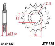 JT Sprockets Front Steel Sprocket 17 Tooth 17T 532 Chain JTF585.17