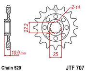 JT Sprockets Front Steel Sprocket 15 Tooth 15T 520 Chain JTF707.15