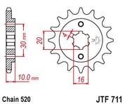 JT Sprockets Front Steel Sprocket 14 Tooth 14T 520 Chain JTF711.14