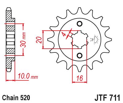 JT Sprockets Front Steel Sprocket 14 Tooth 14T 520 Chain For Cagiva Mito 125 EV 1992-1999 JTF711.14