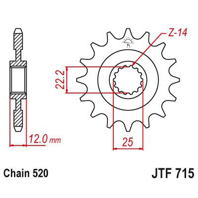 JT Sprockets Front Steel Sprocket 13 Tooth 13T 520 Chain JTF715.13