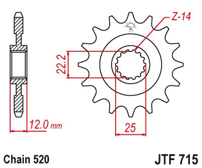 JT Sprockets Front Steel Sprocket 13 Tooth 13T 520 Chain For GAS GAS EC250 2000-2010 JTF715.13