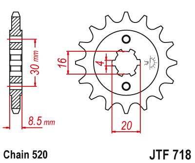 JT Sprockets Front Steel Sprocket 12 Tooth 12T 518 Chain JTF718.12