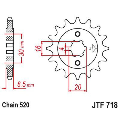 JT Sprockets Front Steel Sprocket 13 Tooth 13T 518 Chain JTF718.13