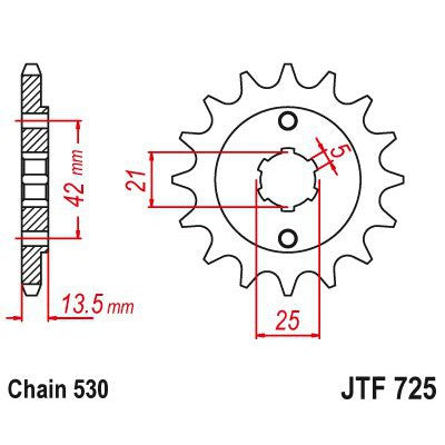 JT Sprockets Front Steel Sprocket 15 Tooth 15T 530 Chain JTF725.15