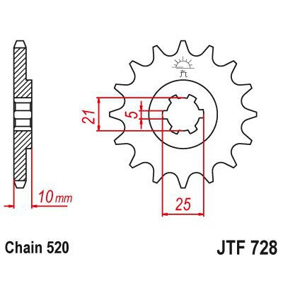 JT Sprockets Front Steel Sprocket 15 Tooth 15T 520 Chain JTF728.15